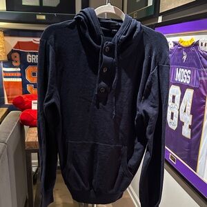 J. Crew Navy Hoodie with Button Details